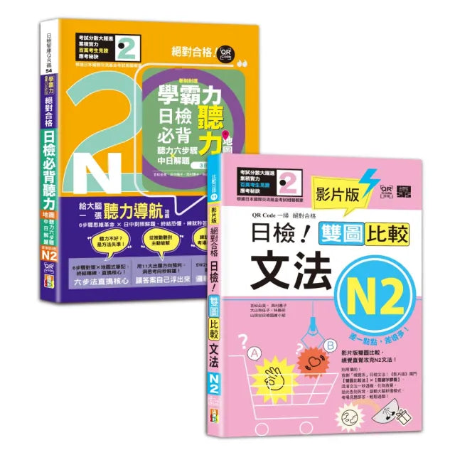 日檢文法及聽力N2秒殺爆款套書(25K+QR 碼線上音檔)