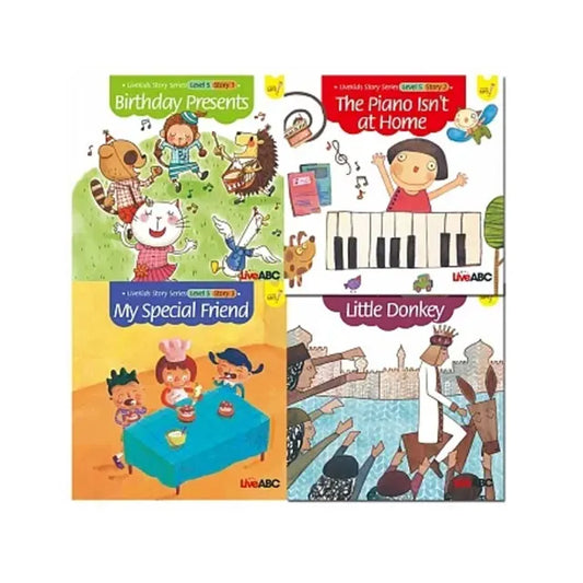 LiveKids英語生命教育故事繪本(五)：【4本全彩書+1本親子共學手冊+1片朗讀MP3光碟】